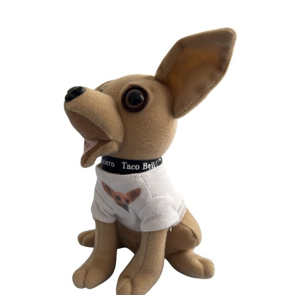 Vtg Taco Bell Chihuahua Stuffed Animal 6.5" Plush With Shirt & Collar By Applaus - Picture 4 of 4